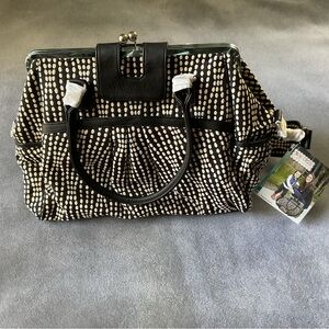 Beautiful NWT Waverly Strands Tuxedo Kiss Lock Diaper Bag